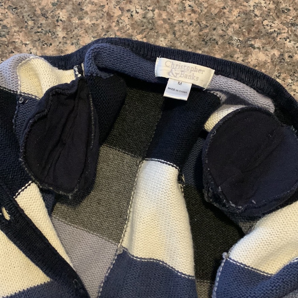 Christopher & Banks Patchwork Button Up Sweater - image 7